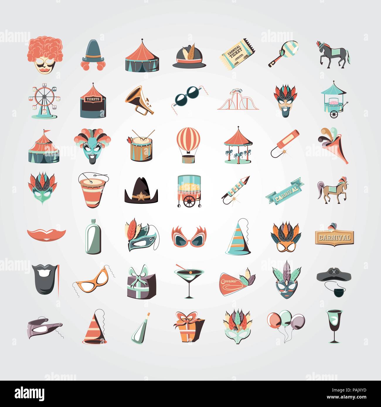 carnival set collection icons vector illustration design Stock Vector ...