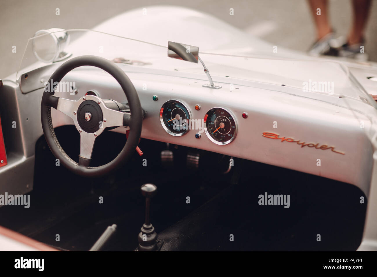 Retro car rally. French riviera. Nice - Cannes - Saint-Tropez Stock ...