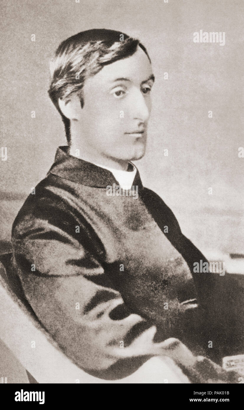 Gerard Manley Hopkins SJ, 1844 – 1889.   English poet and Jesuit priest.  After a contemporary print. Stock Photo