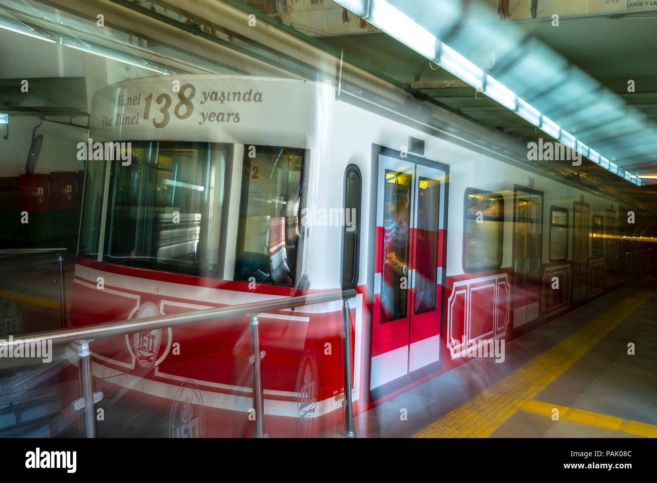 Turkey Funicular Underground funicular (aka the Tunel), Istanbul, Turkey Stock Photo - Alamy