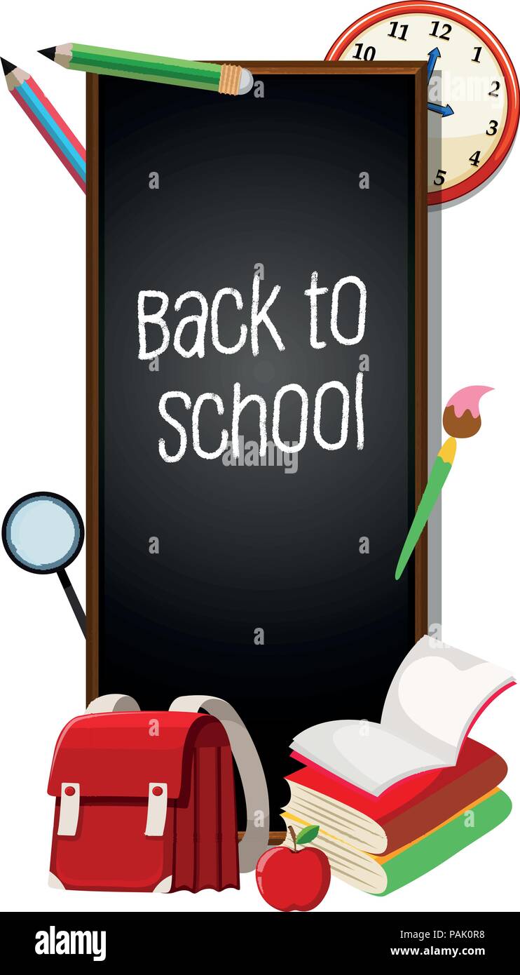 Back to school template illustration Stock Vector