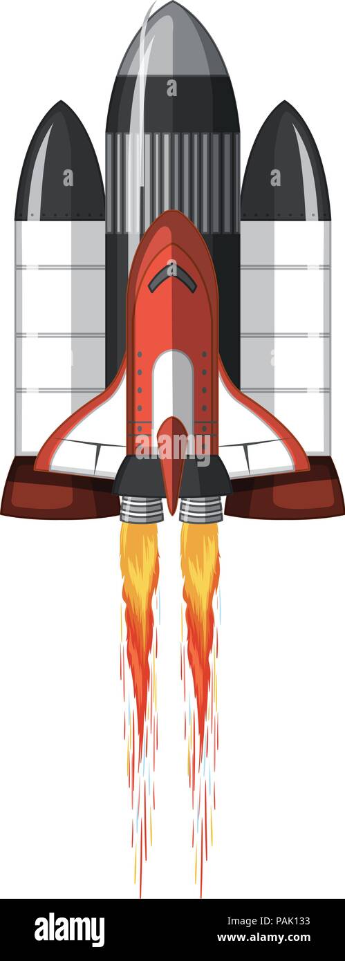 A space shuttle on white background illustration Stock Vector Image ...