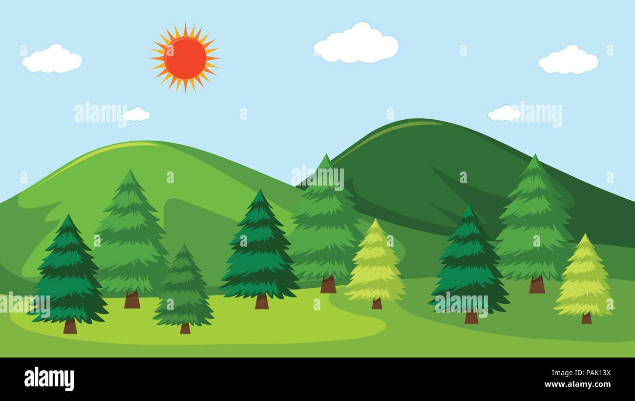 A beautiful nature landscape illustration Stock Vector Image & Art - Alamy