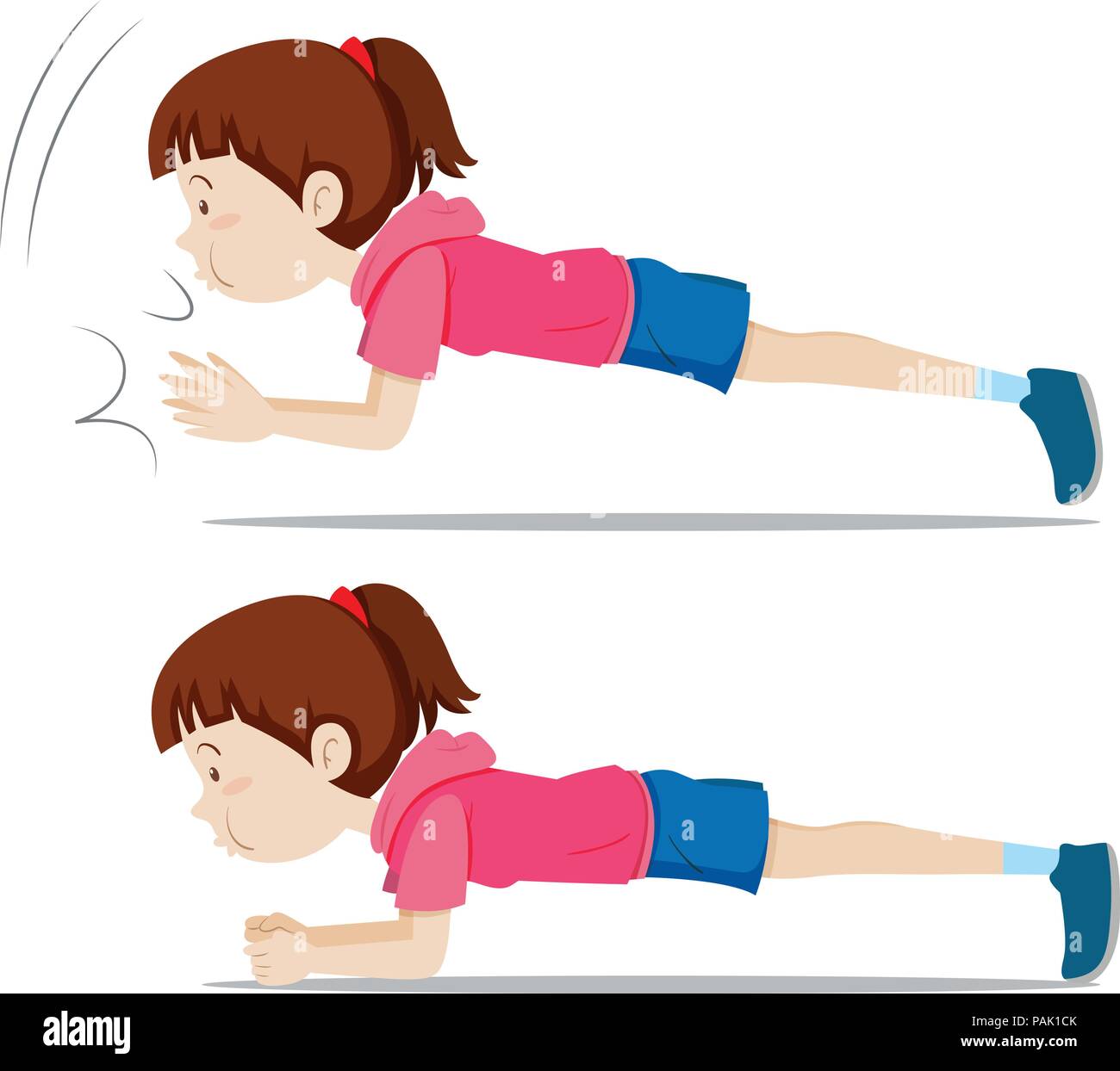 a-girl-plank-exercise-illustration-stock-vector-image-art-alamy