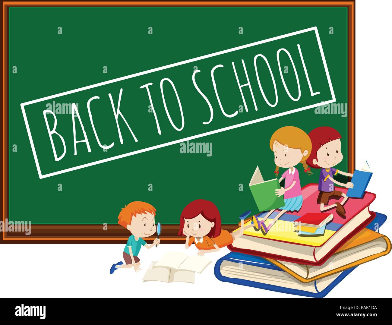 Blackboard back to school template illustration Stock Vector Image ...