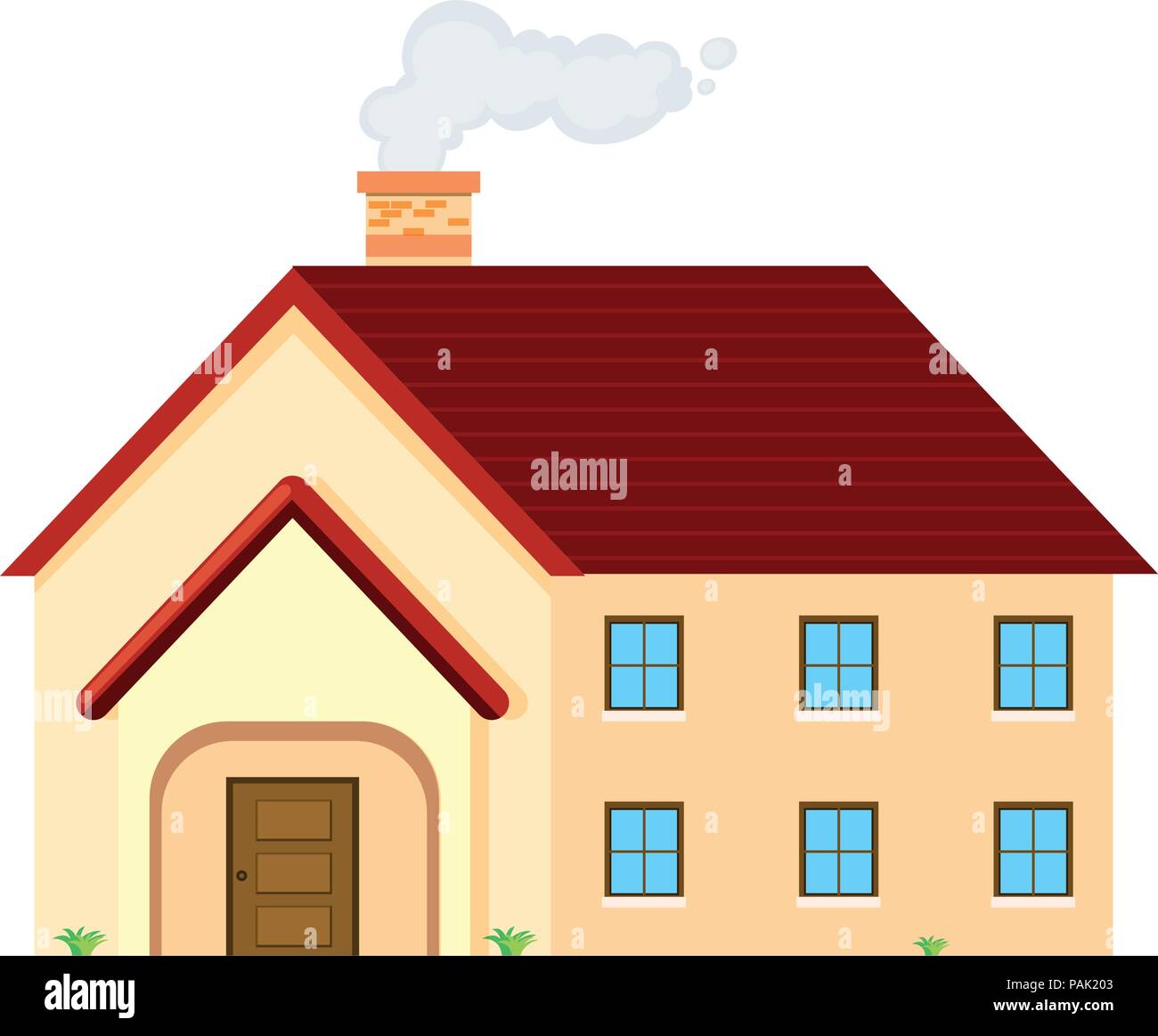 A House on White Background illustration Stock Vector Image & Art - Alamy