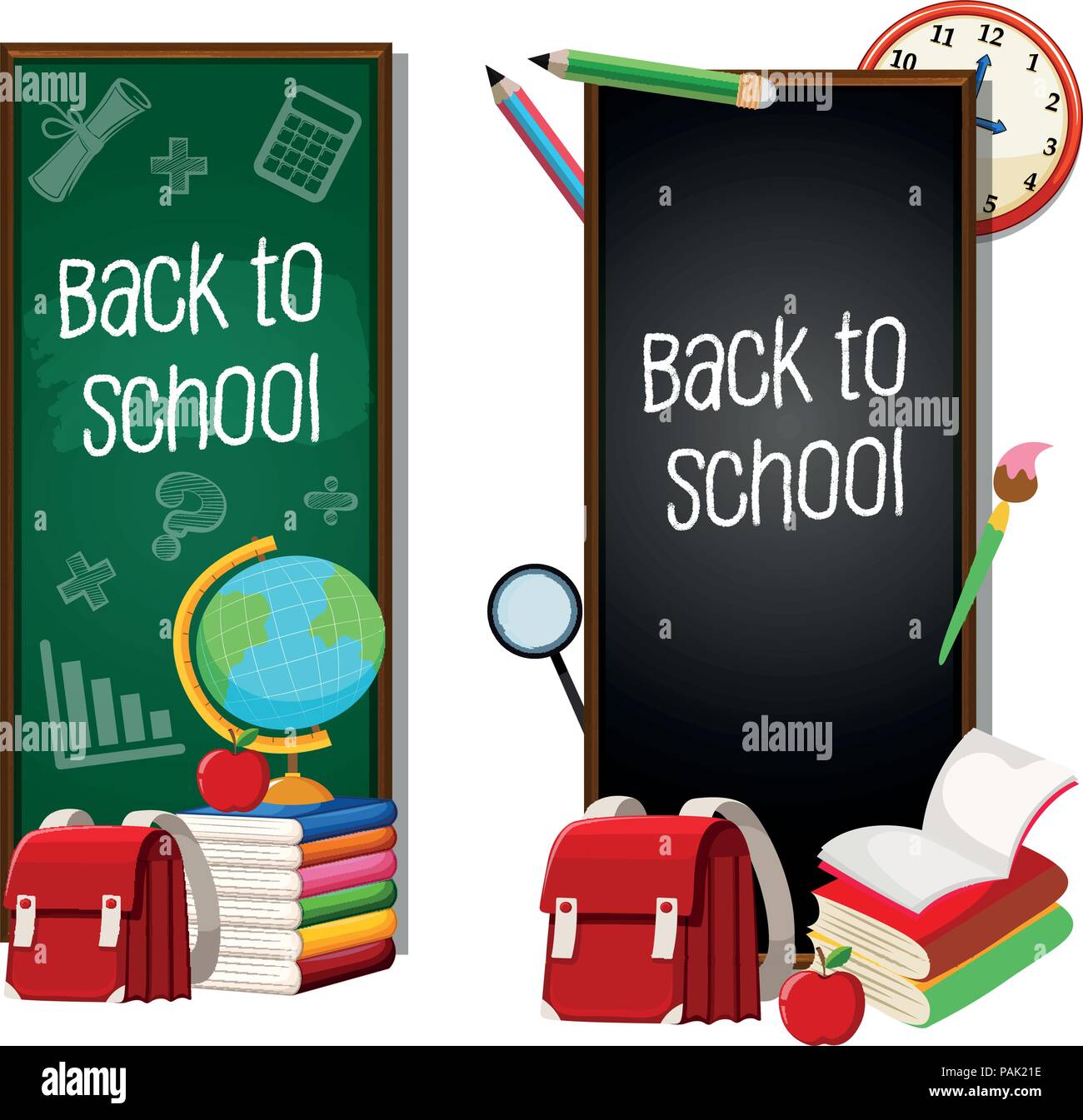 Set of back to school concept illustration Stock Vector Image & Art - Alamy