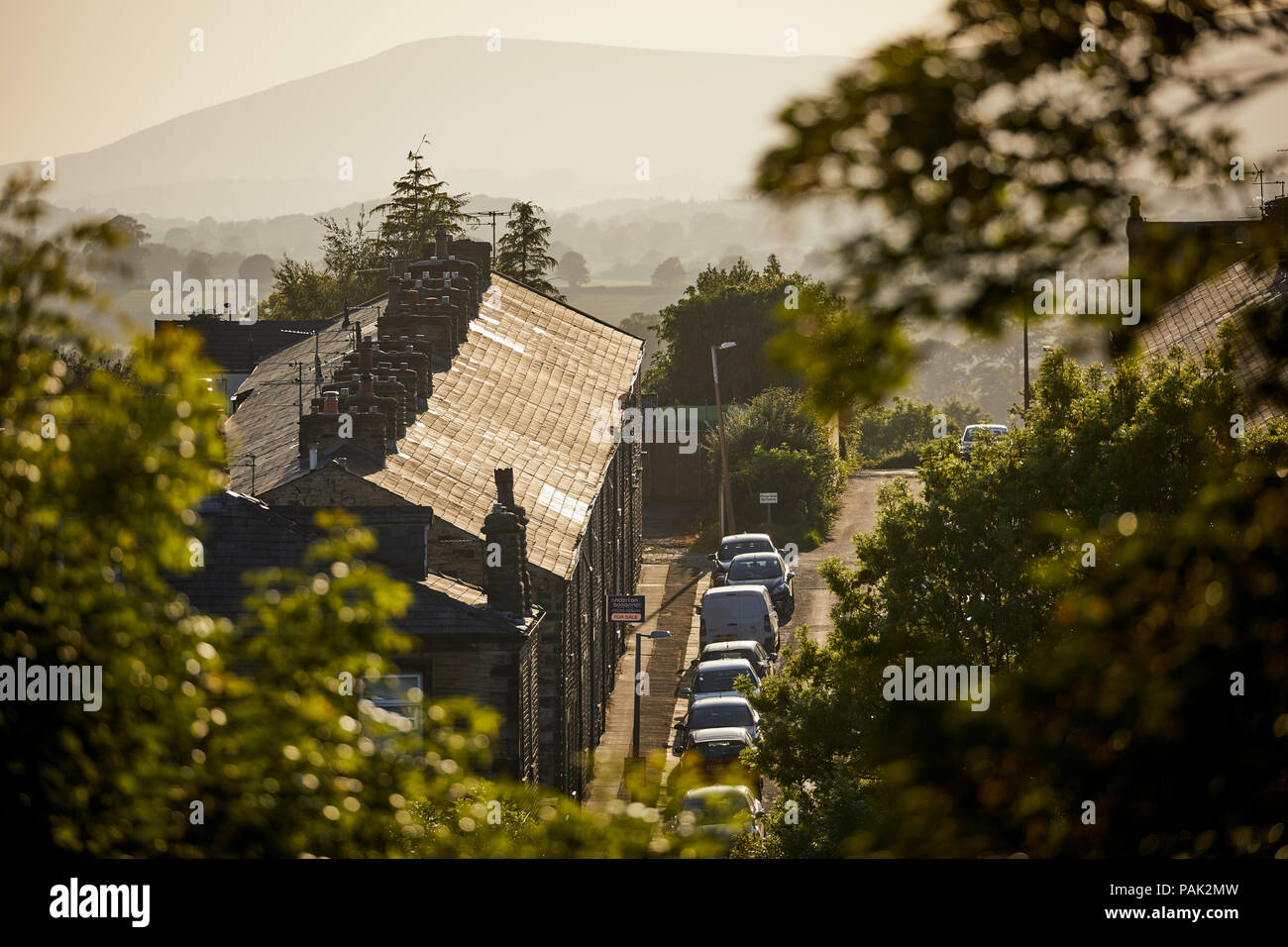 Clitheroe Borough of Ribble Valley Lancashire terraced houses Stock