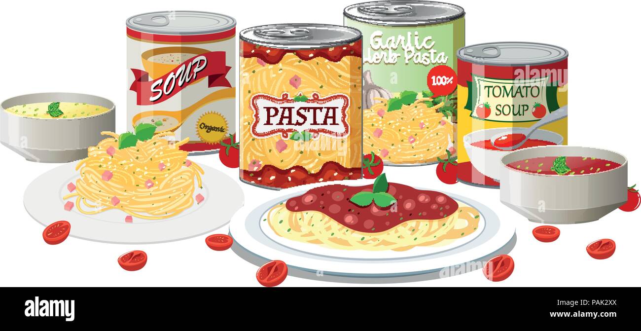 A set of pasta and soup illustration Stock Vector Image & Art - Alamy