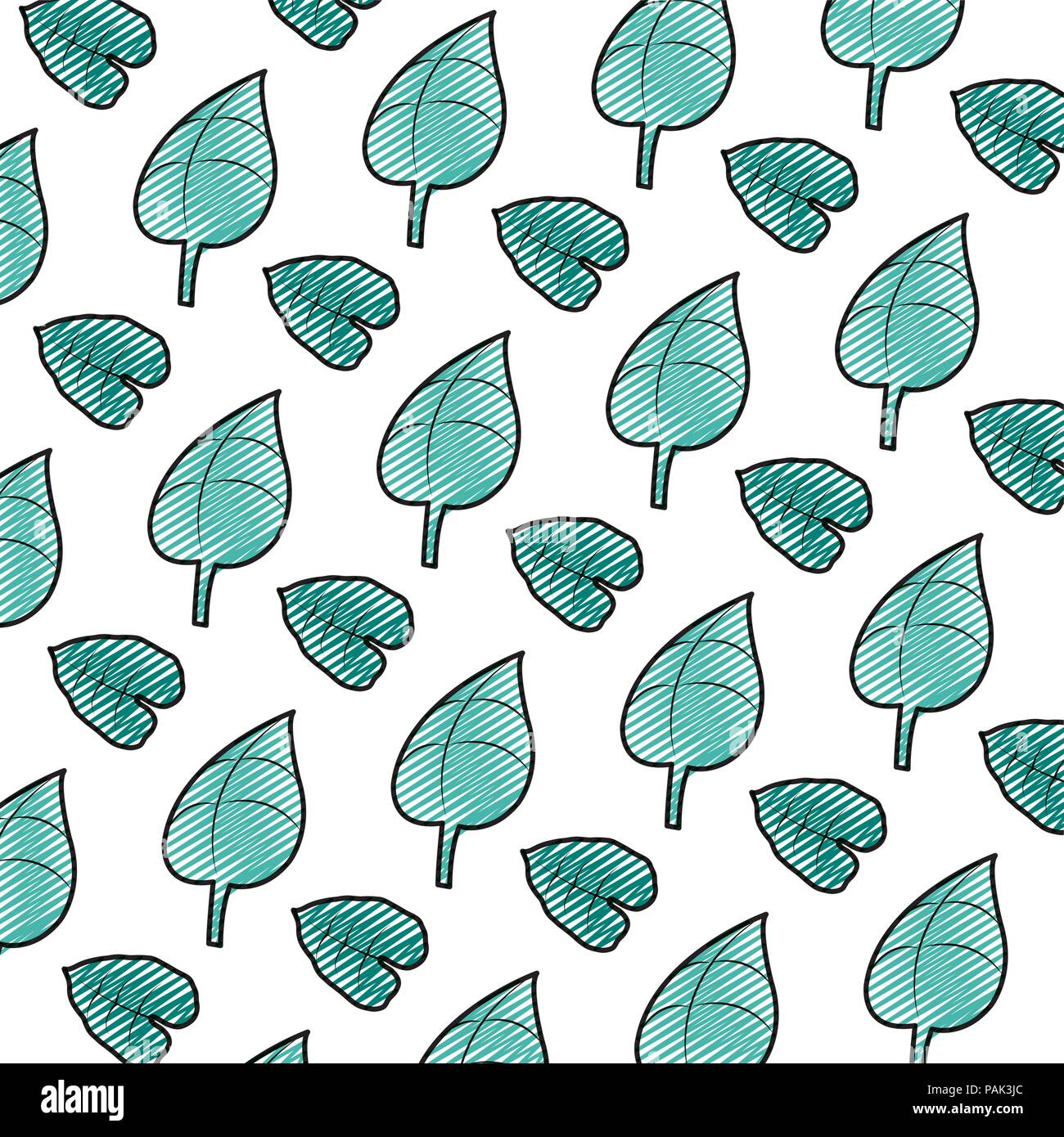 doodle cute nature leaf exotic background Stock Vector Image & Art - Alamy