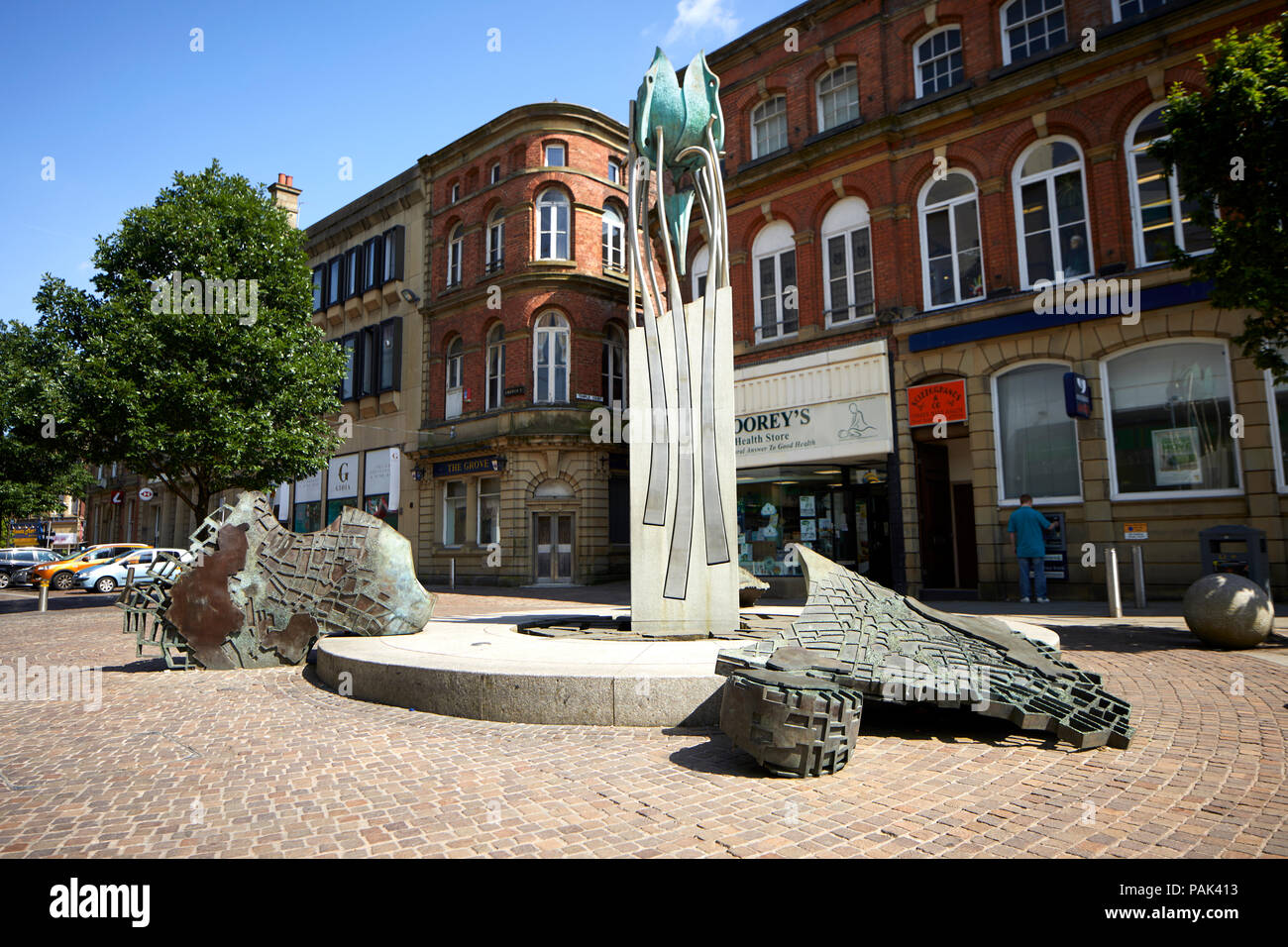 Blackburn Town Centre artwork on Church street . Lancashire, England Stock Photo