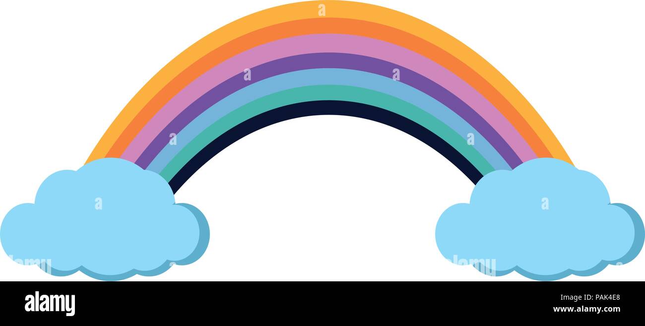 beauty rainbow with nature clouds in the sky Stock Vector Image & Art ...