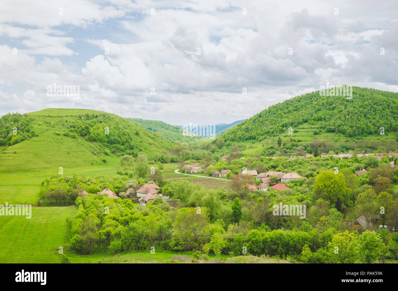 Rural Countryside Village In A Wonderful Natural Area With Trees Fields And Hills In The Natural Untouched Area Of Transylvania In Romania Stock Photo Alamy Rural Countryside Village In A Wonderful Natural Area With Trees Fields And Hills In The Natural Untouched Area Of Transylvania In Romania Stock Photo Alamy