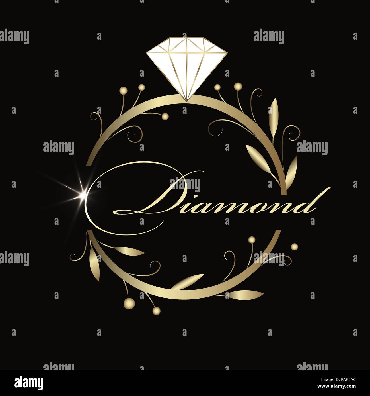 Luxury Organic Jewellery Diamond Flower Monogram Logo