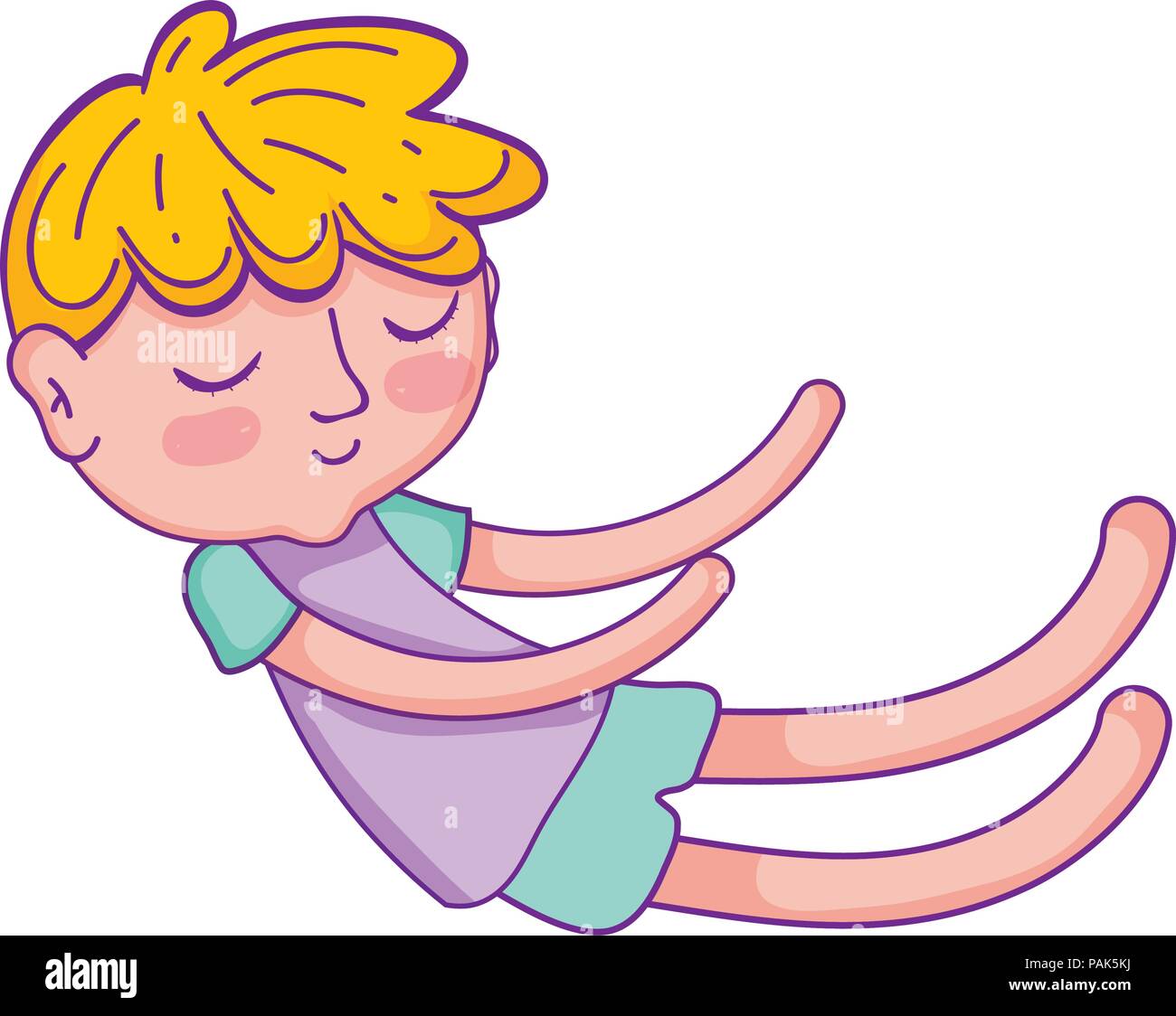 tender child boy sleeping with pajamas Stock Vector Image & Art - Alamy