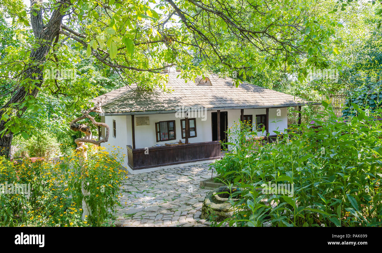 Romanian House In Green Garden Stock Photo Alamy