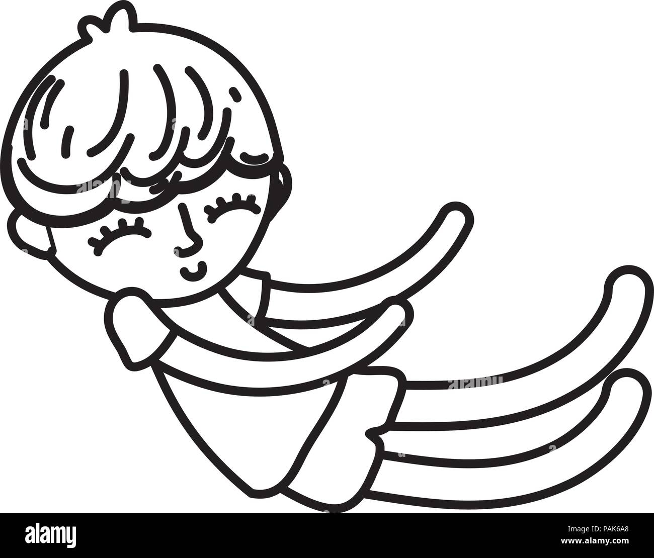 line cute child boy sleeping with pajamas Stock Vector Image & Art - Alamy