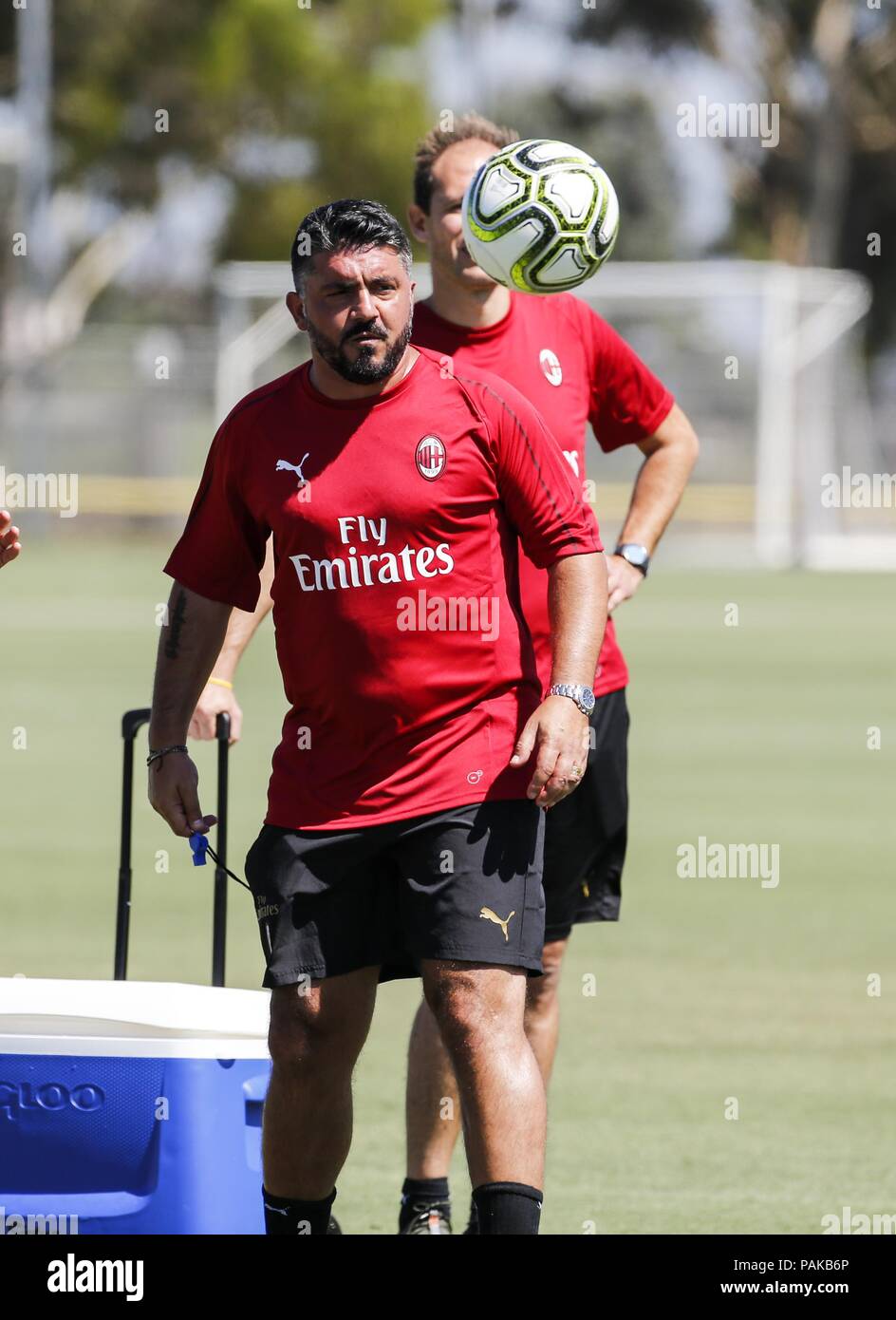 Los Angeles California Usa 23rd July 2018 Ac Milan Head Coach Gennaro Gattuso In A Training Session At Stubhub Center In Carso California On July 23 2018 Ac Milan Will Play An