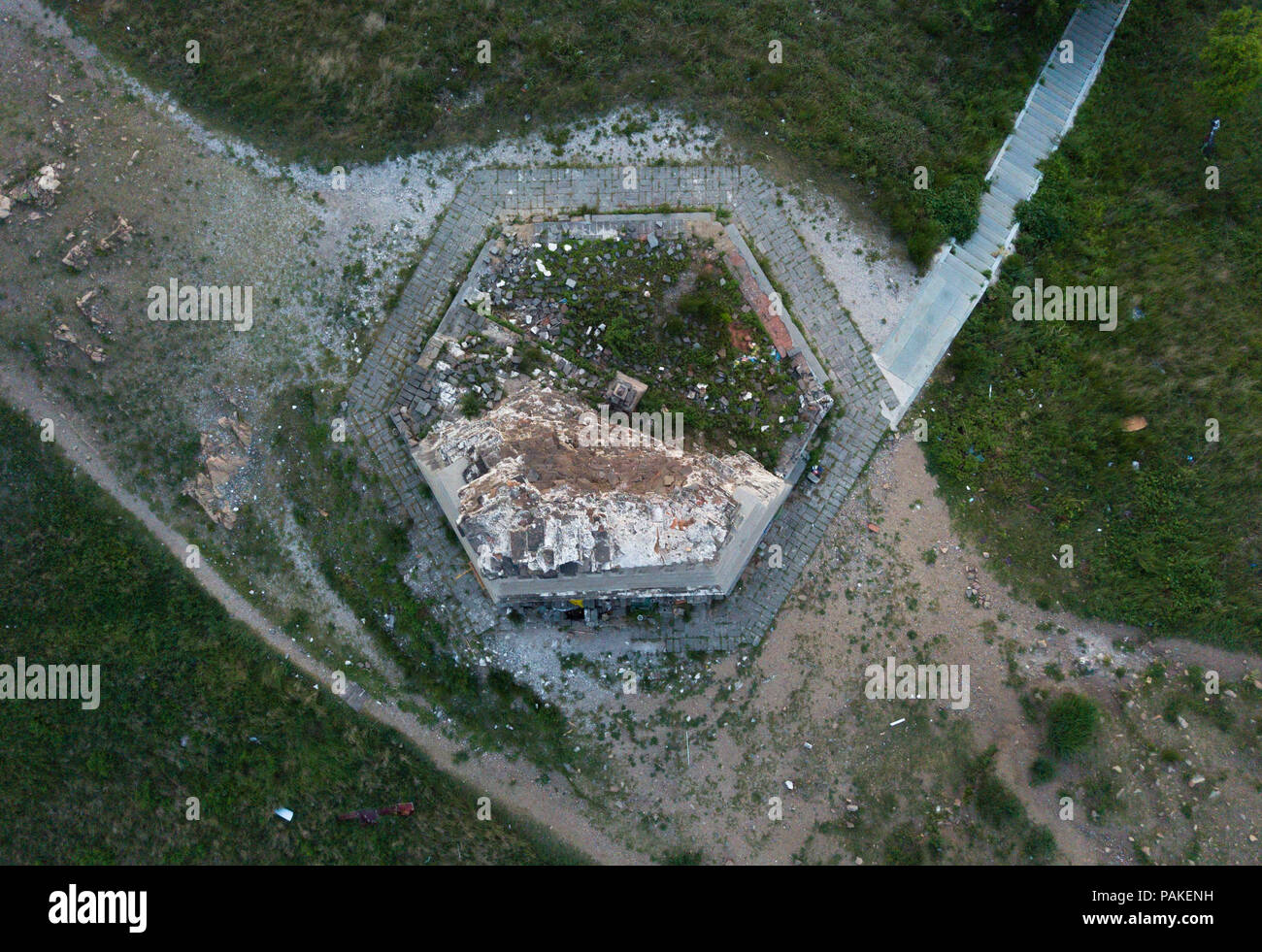 Shenyan, Shenyan, China. 24th July, 2018. Shenyang, CHINA-The ruin of an ancient pagoda built in Liao Dynasty at Qixing Mountain in Shenyang, northeast China's Liaoning Province. Credit: SIPA Asia/ZUMA Wire/Alamy Live News Stock Photo