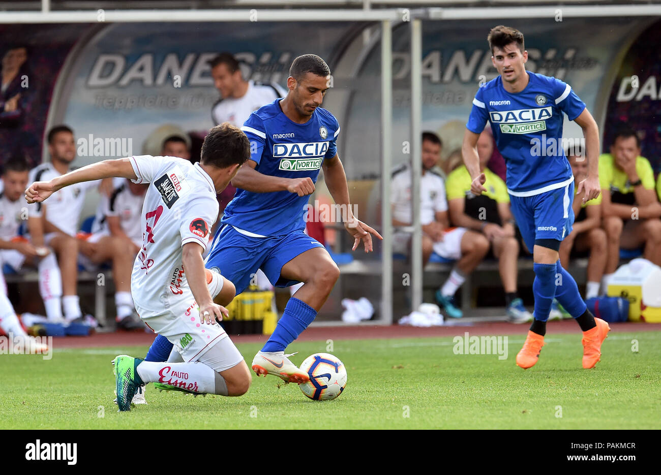 Wolfsberger, Austria, 24 July 2018. Udinese's Al“ Adnan controls the ball during the pre season friendly football match between RZ Pellets WAC and Udinese Calcio at Lavanttal Arena. photo Simone Ferraro / Alamy Live News Stock Photo