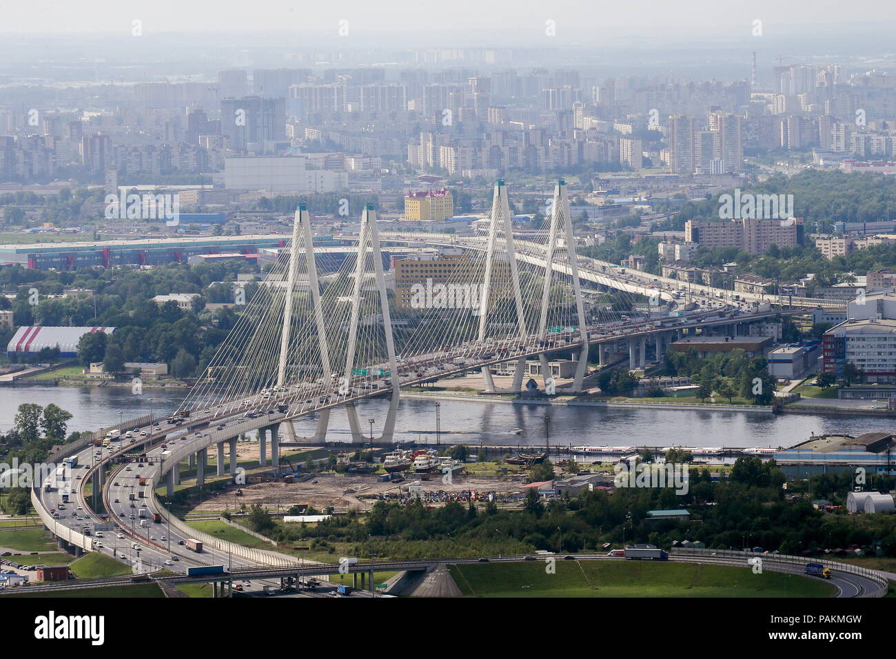 The first cable-stayed bridge of St. Petersburg - Bolshoy Obukhovsky Bridge The first cable-stayed bridge of St. Petersburg - Bolshoy Obukhovsky Bridge