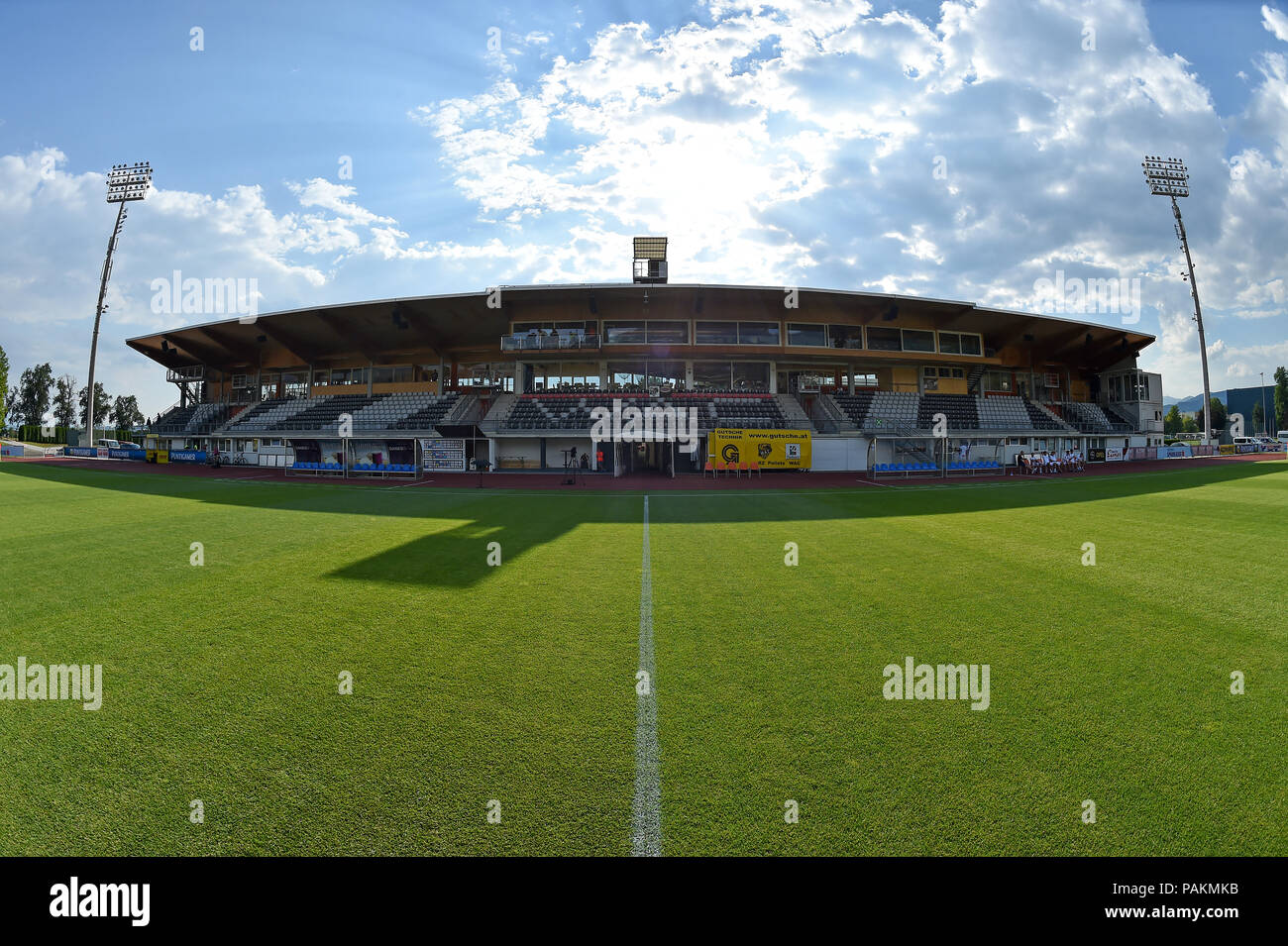 Wolfsberger, Austria, 24 July 2018. general view of the stadium prior the pre season friendly football match between RZ Pellets WAC and Udinese Calcio at Lavanttal Arena. photo Simone Ferraro / Alamy Live News Stock Photo