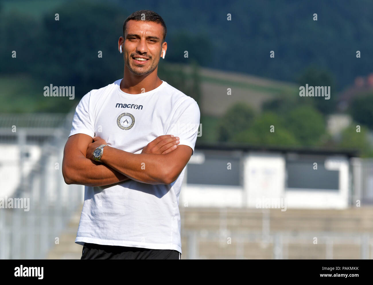 Wolfsberger, Austria, 24 July 2018. Udinese's Al“ Adnan before the pre season friendly football match between RZ Pellets WAC and Udinese Calcio at Lavanttal Arena. photo Simone Ferraro / Alamy Live News Stock Photo