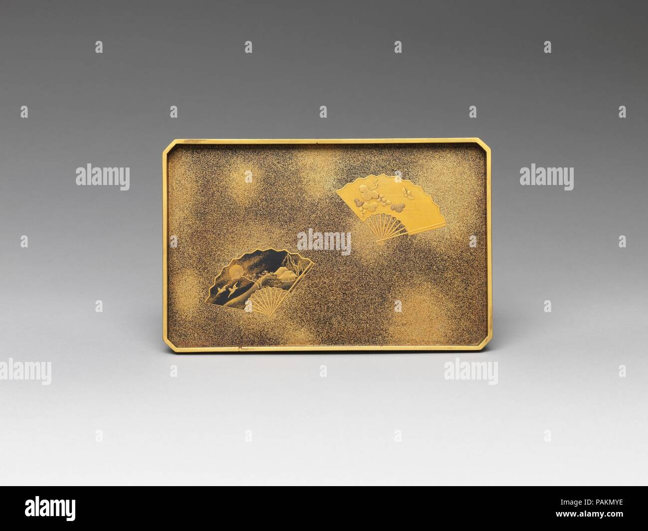 Trays. Culture: Japan. Dimensions: H. 7 1/4 in. (18.4 cm); D. 1in. (2.5cm). Date: 1850-80. Museum: Metropolitan Museum of Art, New York, USA. Stock Photo