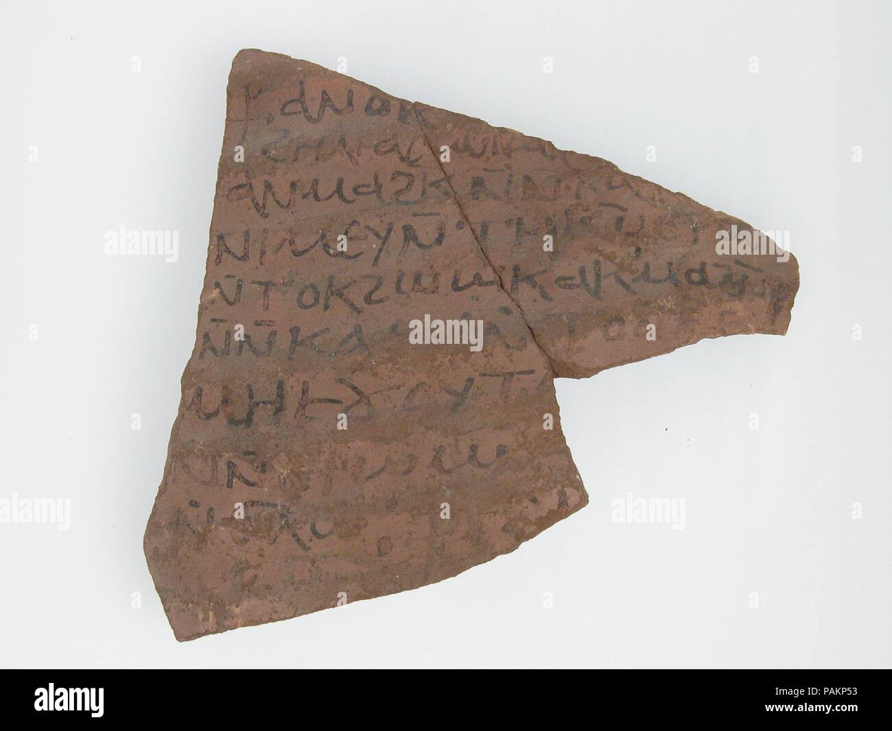 Ostrakon. Culture: Coptic. Dimensions: 5 1/4 x 4 1/2 in. (13.3 x 11.5 cm). Date: 7th century. Museum: Metropolitan Museum of Art, New York, USA. Stock Photo