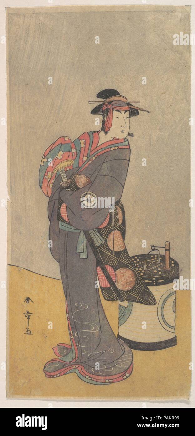 The Fourth Iwai Hanshiro as an Onnadate (Woman Kyokaku). Artist: Katsukawa Shunsho (Japanese, 1726-1792). Culture: Japan. Dimensions: 12 x 5 5/8 in. (30.5 x 14.3 cm). Date: ca. 1787-90. Museum: Metropolitan Museum of Art, New York, USA. Stock Photo
