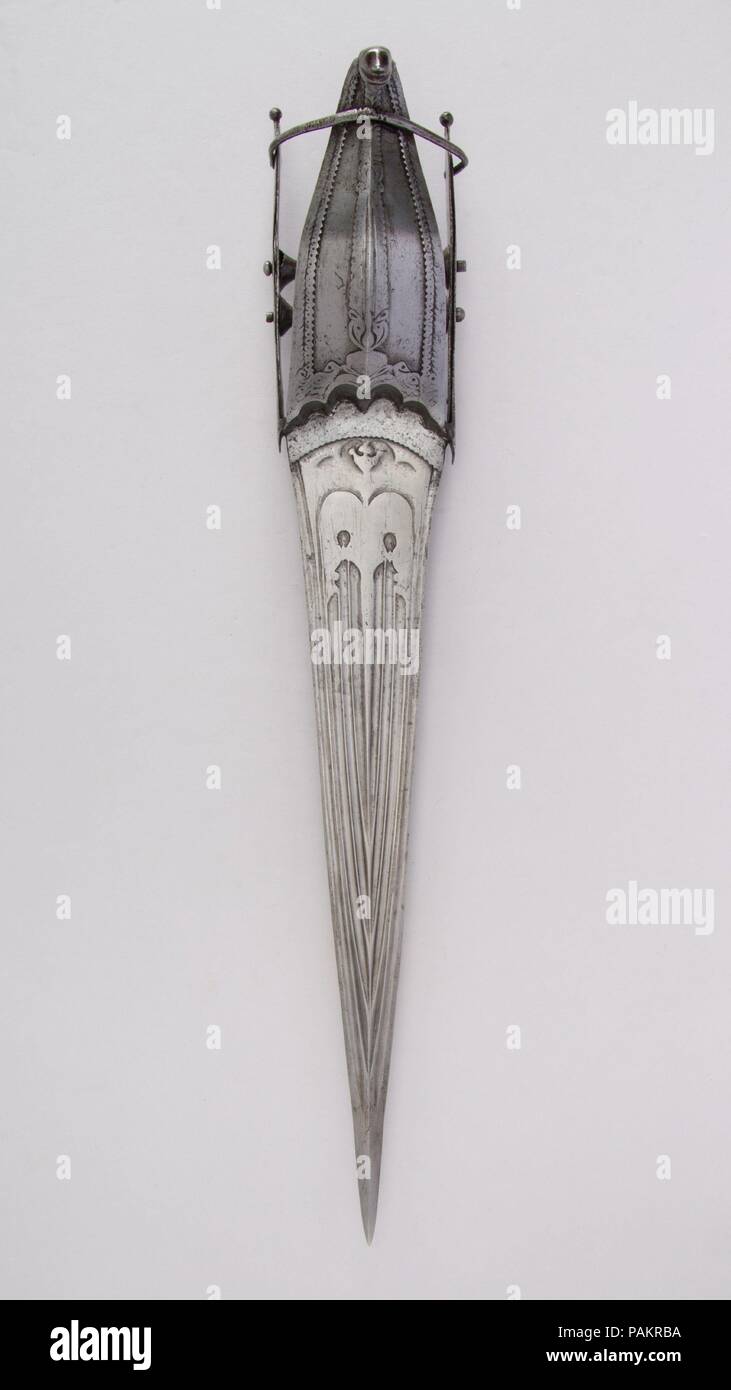 Dagger (Katar). Culture: South Indian, Vijayanagara. Dimensions: L. 19 3/4 in. (50.2 cm); W. 3 3/16 in. (8.1 cm); D. 4 in. (10.2 cm); Wt. 1 lb. 2.3 oz. (518.8 g). Date: 16th century. Museum: Metropolitan Museum of Art, New York, USA. Stock Photo