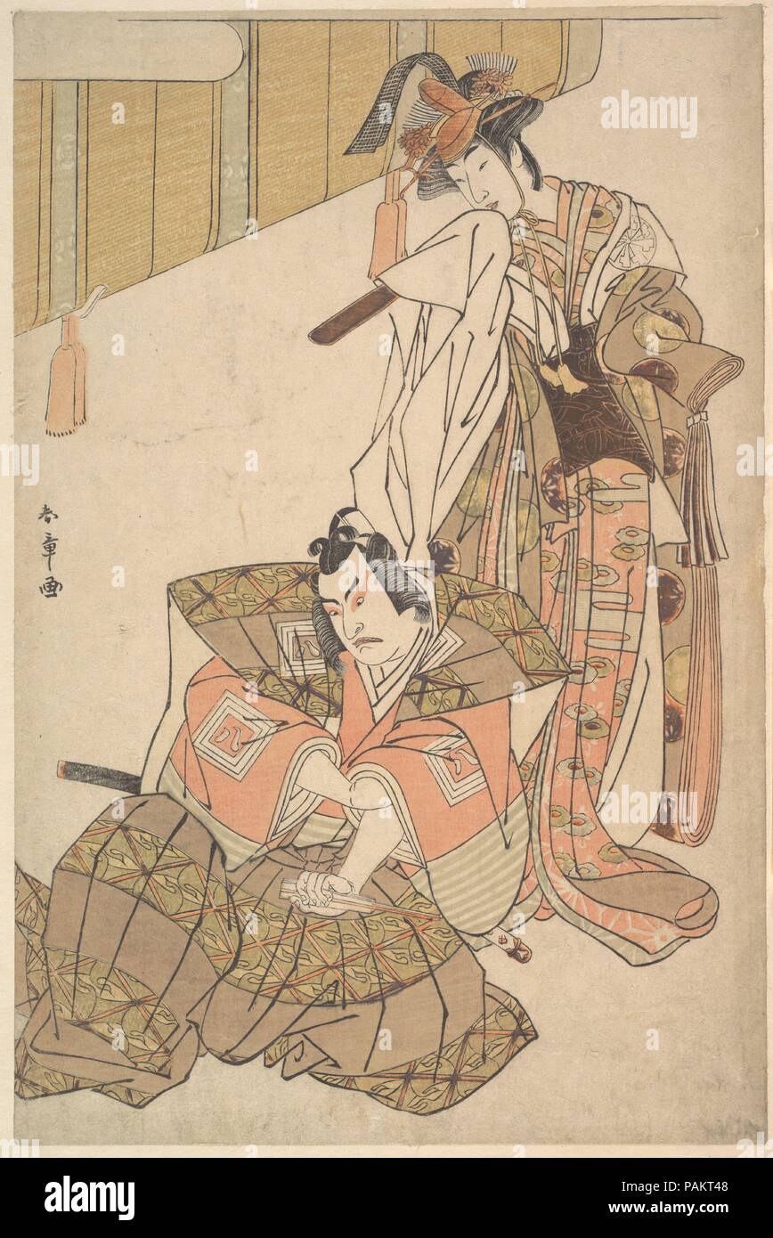 The Third Ichikawa Yaozo and Mimasu Tokujiro. Artist: Katsukawa Shunsho (Japanese, 1726-1792). Culture: Japan. Dimensions: 14 1/3 x 9 7/16 in. (36.4 x 24.0 cm). Date: probably 1785. Museum: Metropolitan Museum of Art, New York, USA. Stock Photo