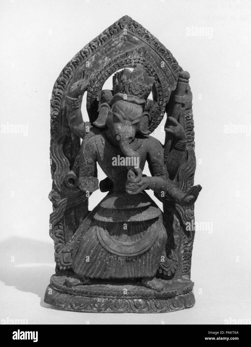 Standing Ganesha. Culture: Nepal (Kathmandu Valley). Dimensions: H. 20 1/4 in. (52.1 cm); W. 10 1/2 in. (26.7 cm); D. 5 3/4 in. (14.6 cm). Date: 16th-17th century. Museum: Metropolitan Museum of Art, New York, USA. Stock Photo