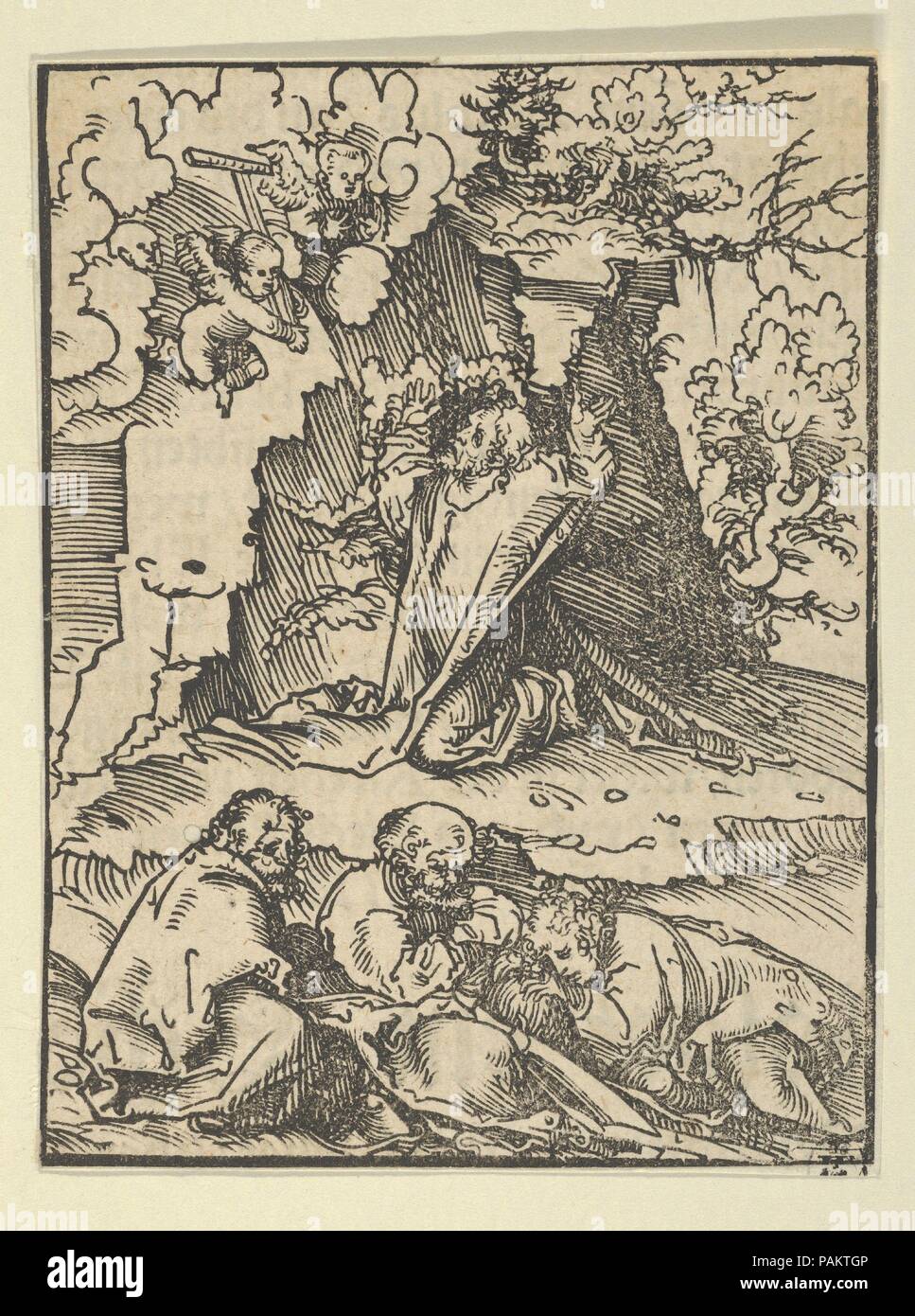 Relief with Christ on the Mount of Olives, from the Wittenberg Reliquaries. Artist: Lucas Cranach the Elder (German, Kronach 1472-1553 Weimar). Dimensions: Sheet: 4 5/16 × 3 1/4 in. (11 × 8.2 cm). Series/Portfolio: Wittenberg Reliquaries; Hortulus Animae. Museum: Metropolitan Museum of Art, New York, USA. Stock Photo