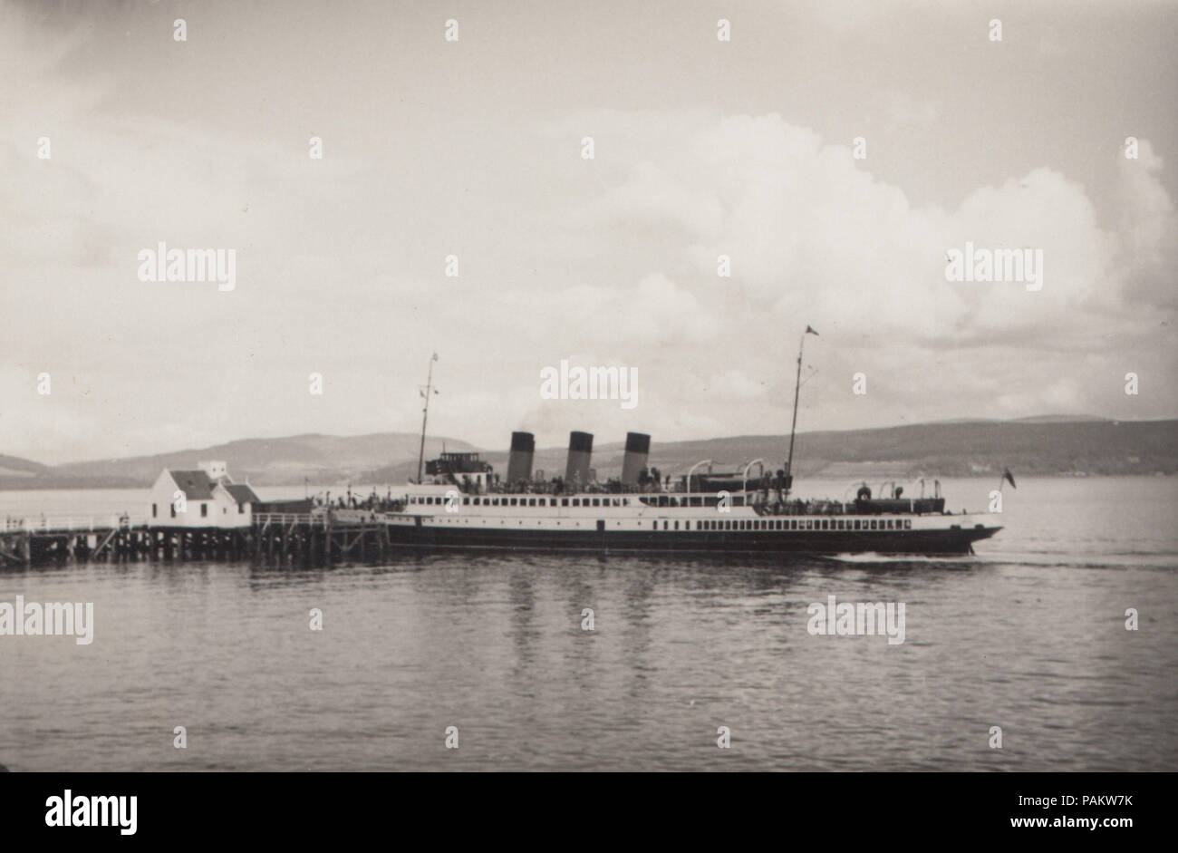 Vintage Photograph of a Steam Passenger Boat Stock Photo