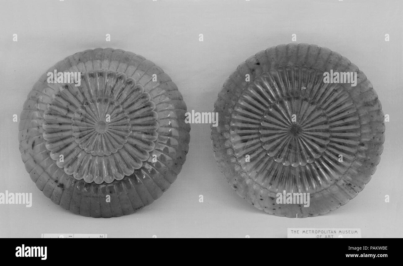 One of Pair of Dishes. Culture: China. Dimensions: H. 1 3/16 in. (3 cm); W. 6 1/8 in. (15.5 cm). Museum: Metropolitan Museum of Art, New York, USA. Stock Photo