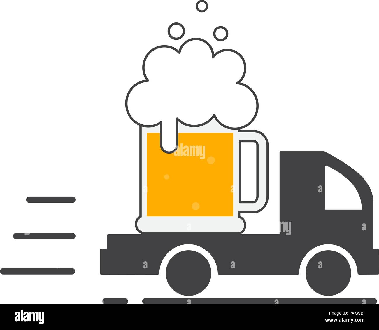 Beer Delivery. Symbol Template Logo. Isolated vector illustration Stock Vector
