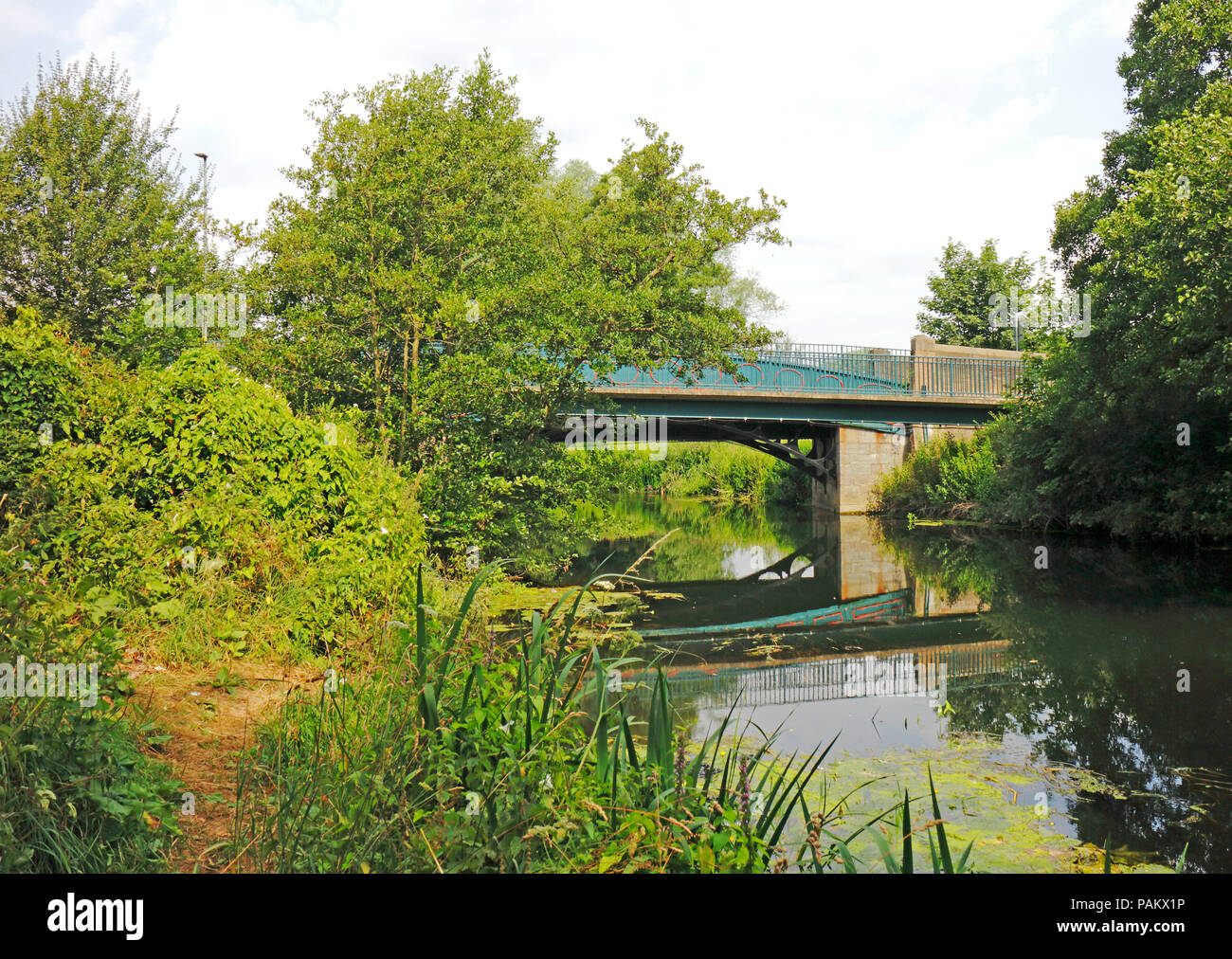 Hellesdon Road Bridge and Pedestrian Bridge crossing the River Wensum