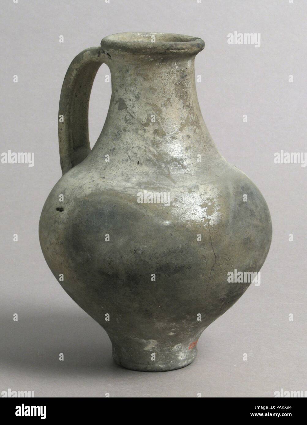 Jug. Culture: French. Dimensions: Overall: 7 1/8 x 4 13/16 in. (18.1 x 12.3 cm). Date: 15th century. Museum: Metropolitan Museum of Art, New York, USA. Stock Photo