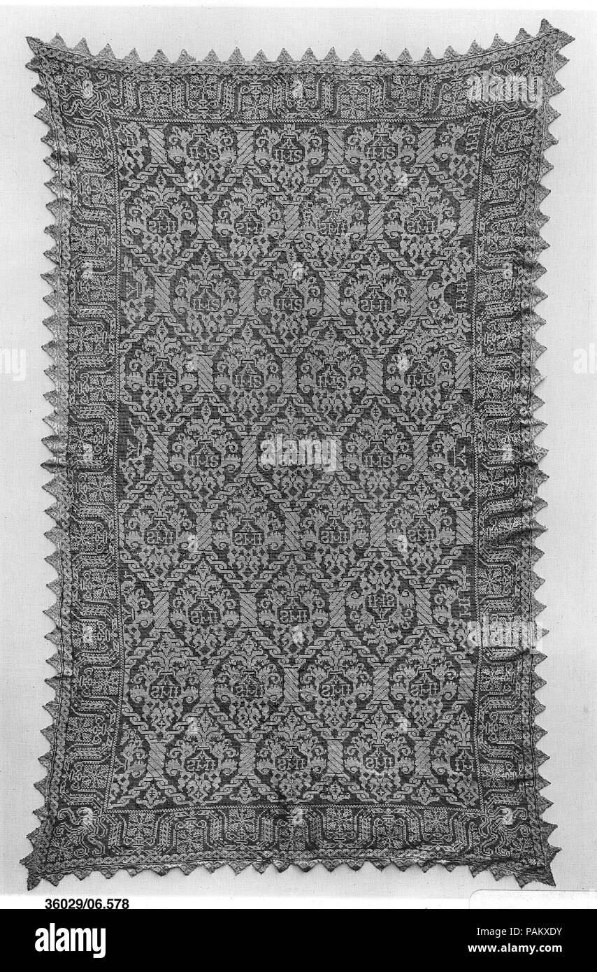 Altar cloth. Culture: Italian or French. Dimensions: L. 66 x W. 40 inches (167.6 x 101.6 cm). Date: 16th century. Museum: Metropolitan Museum of Art, New York, USA. Stock Photo