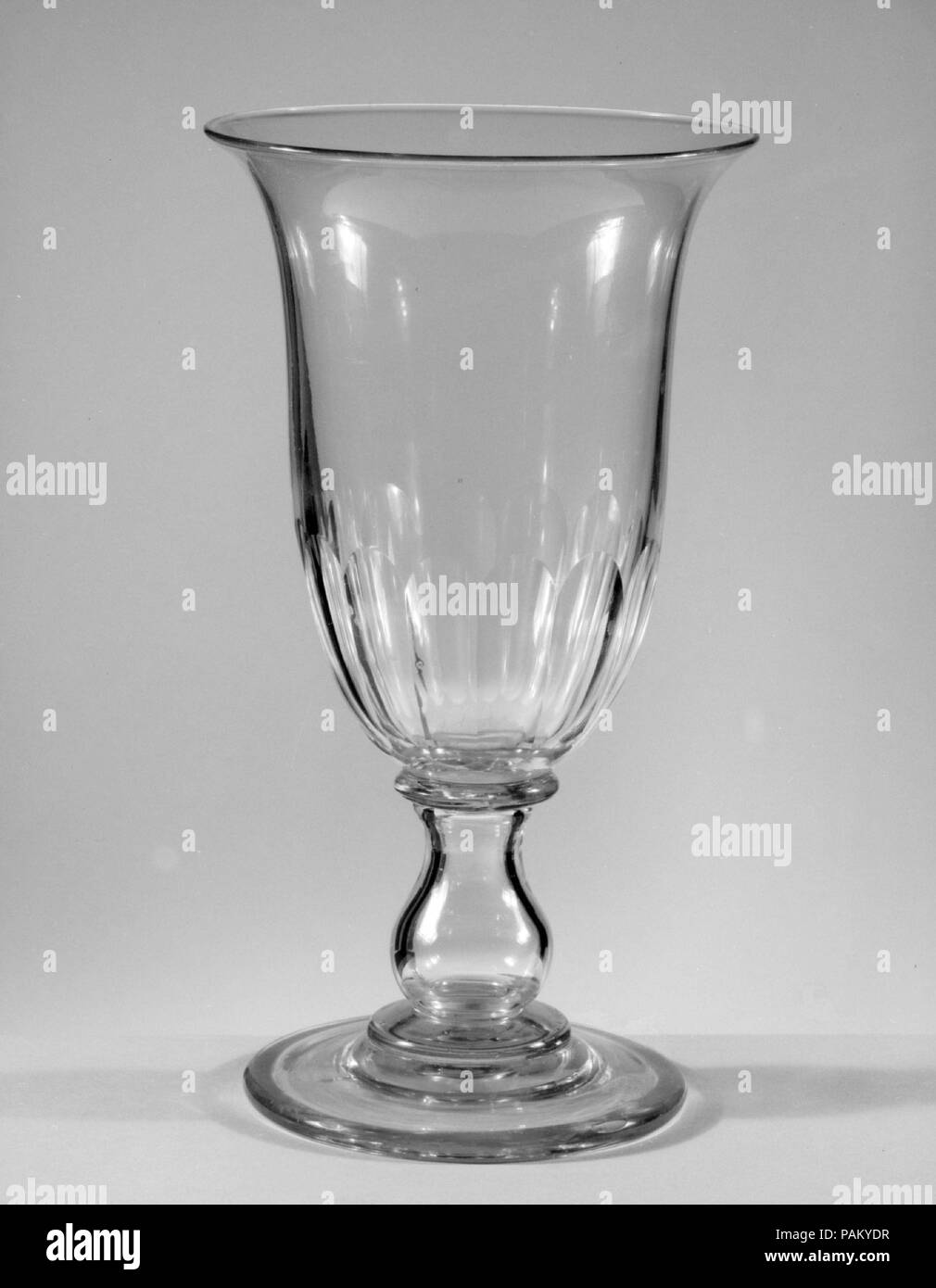 Celery Vase. Culture: American. Dimensions: H. 9 1/4 in. (23.5 cm); Diam. 5 5/16 in. (13.5 cm). Date: ca. 1850. Museum: Metropolitan Museum of Art, New York, USA. Stock Photo