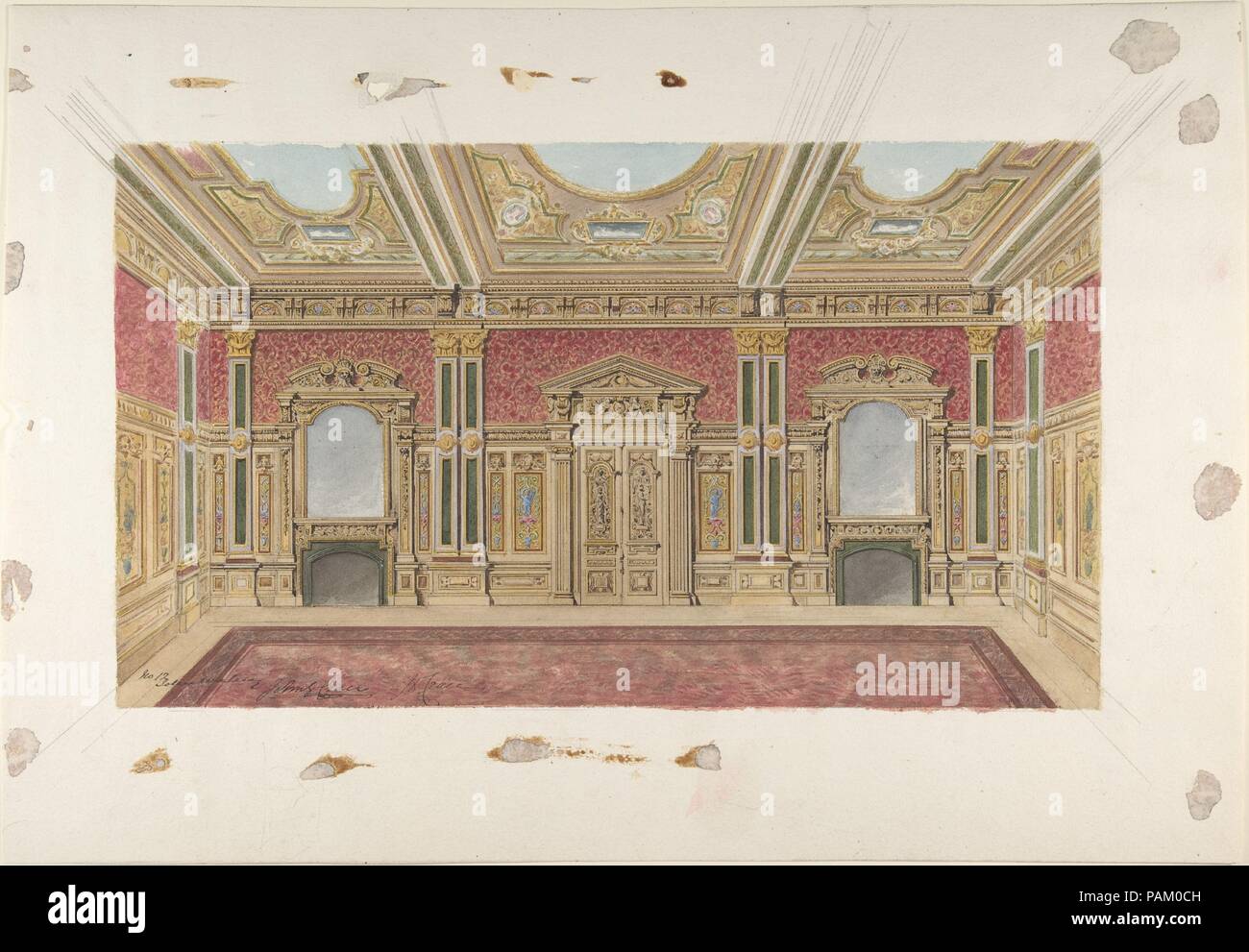 Room Design In The Renaissance Style Artist John Gregory Crace British London 1809 18 Dulwich Designer Designed By John Dibblee Crace British London 18 1919 London Dimensions Sheet 14 3 16 X 5 8 In