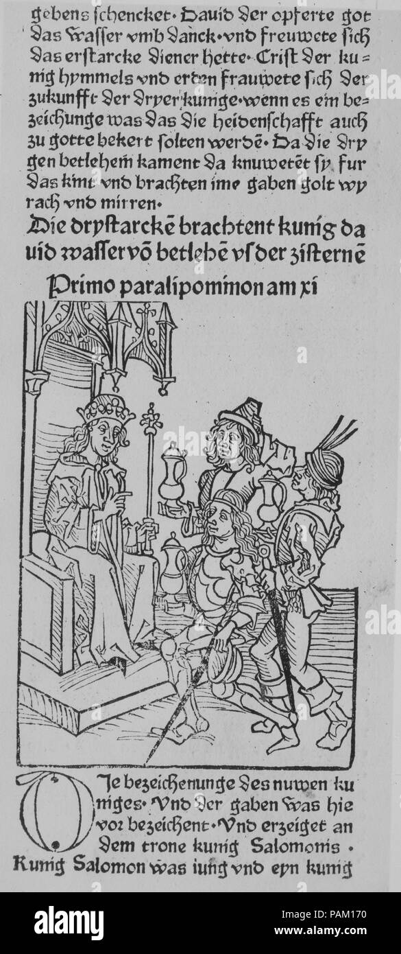 Das ist der Spiegel der menschen behaltnis mit den evangelien und mit epistelen nach der zyt des iars. Artist: Attributed to Erhard Reuwich (German, Utrecht ca. 1455-ca. 1490 Mainz); Attributed to Housebook Master (German, active Middle Rhineland, ca. 1470-1500). Dimensions: Overall: 13 3/8 x 9 1/4 x 2 9/16 in. (34 x 23.5 x 6.5 cm). Printer: Printed by Peter Drach the Younger (German, 1477-1504). Date: 1479-81. Museum: Metropolitan Museum of Art, New York, USA. Stock Photo