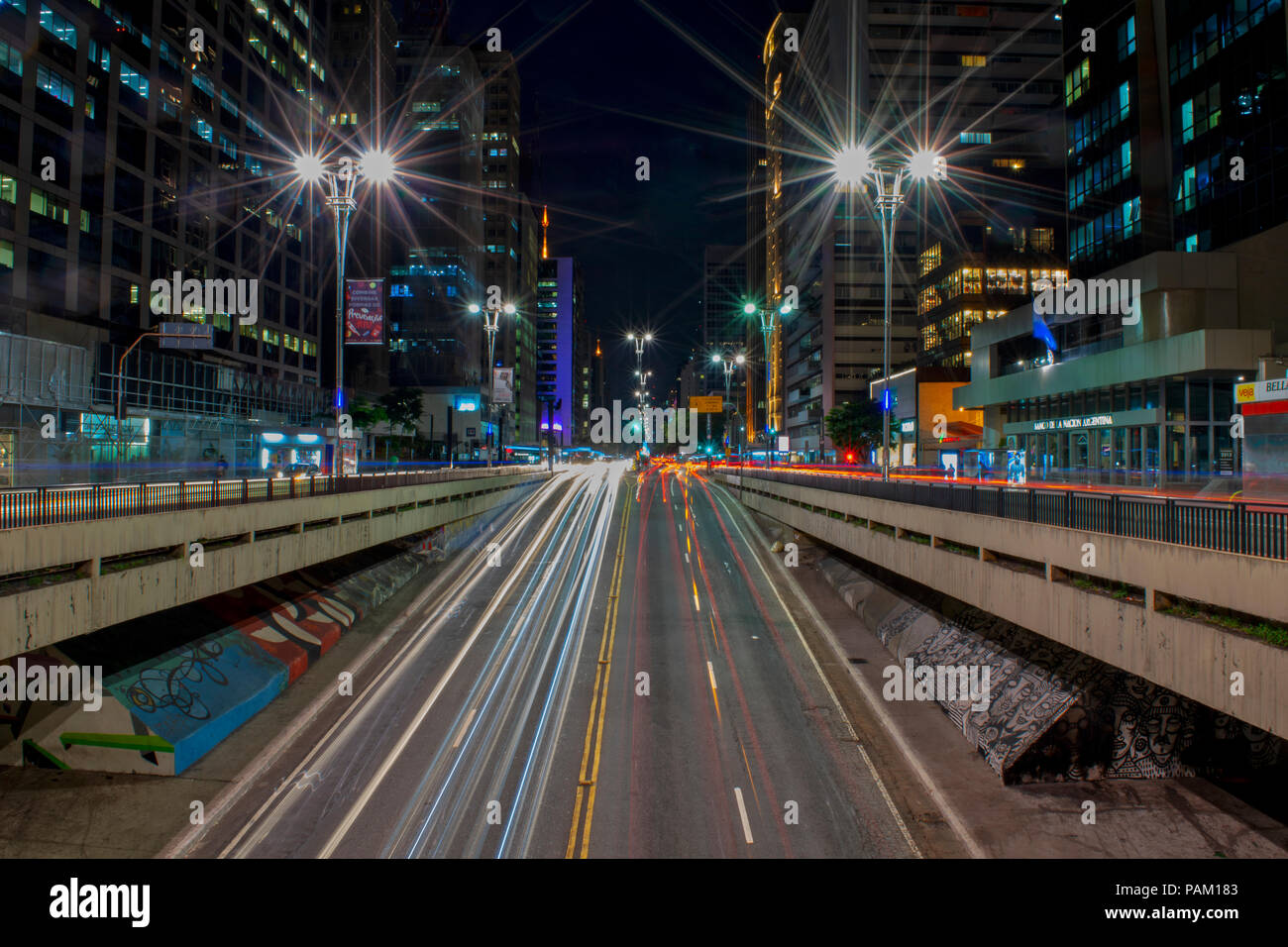 City night lights Stock Photo