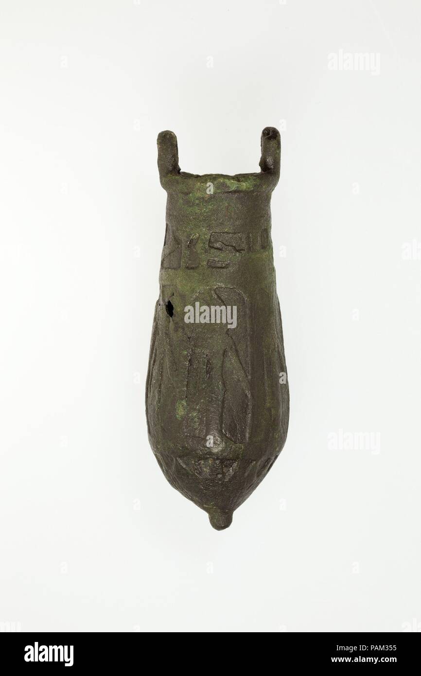 Situla. Dimensions: Height: 13 x Diam: 3.7 cm (5 1/8 x 1 7/16 in.). Date: 30 B.C.-A.D. 364. Museum: Metropolitan Museum of Art, New York, USA. Stock Photo