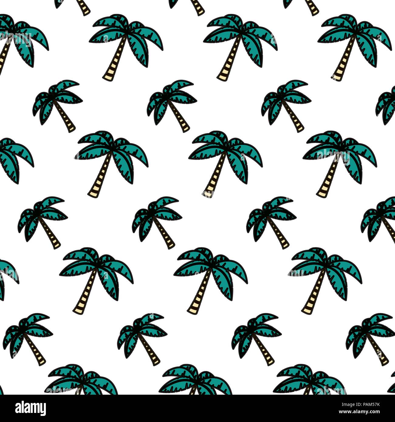 color tropical palm tree leaves background Stock Vector