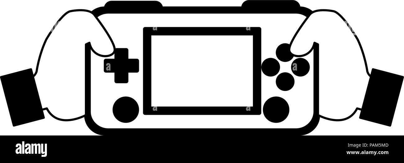 Retro videogame console portable vector illustration graphic design ...