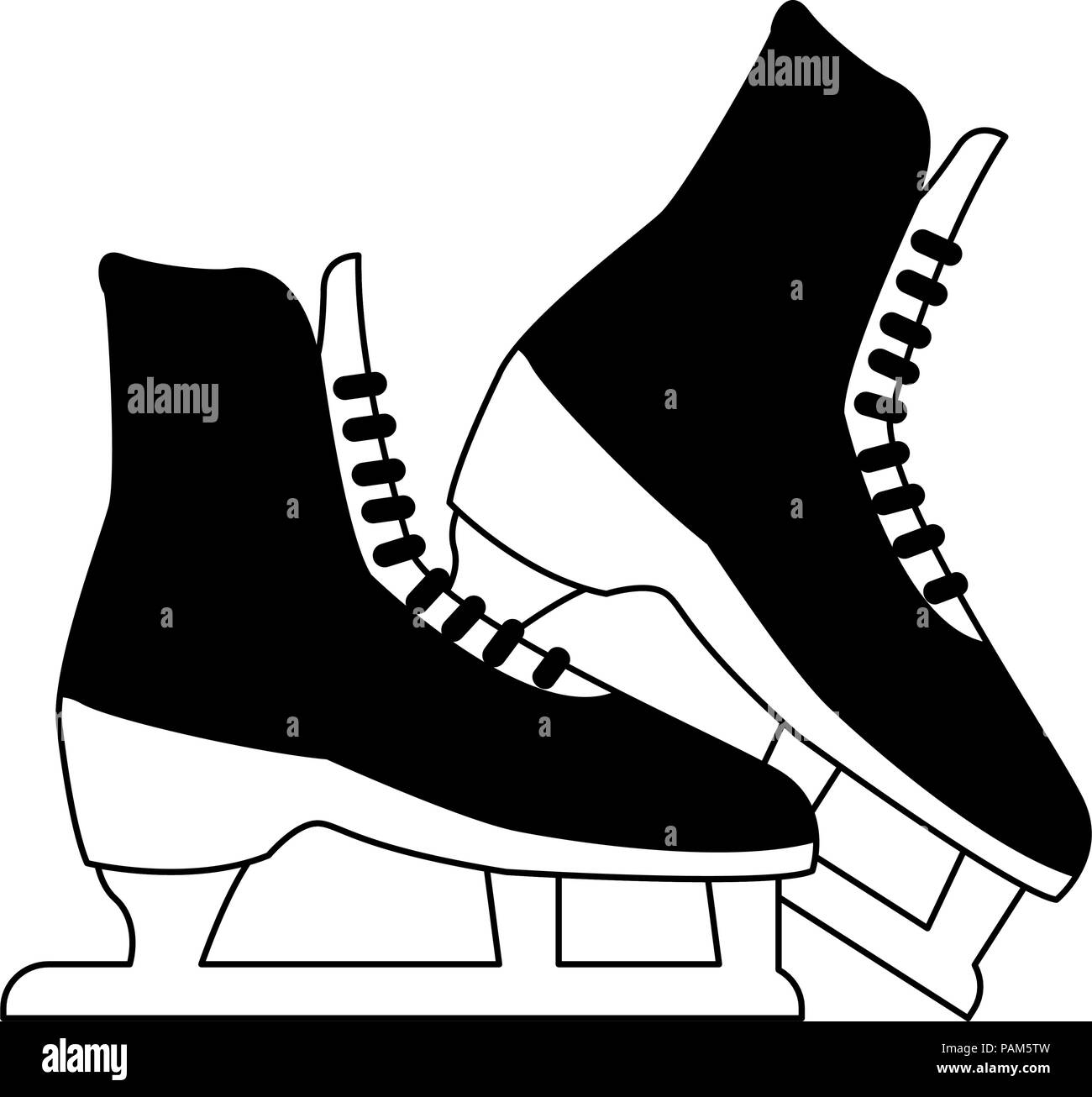 Ice skates isolated in black and white Stock Vector Image & Art - Alamy