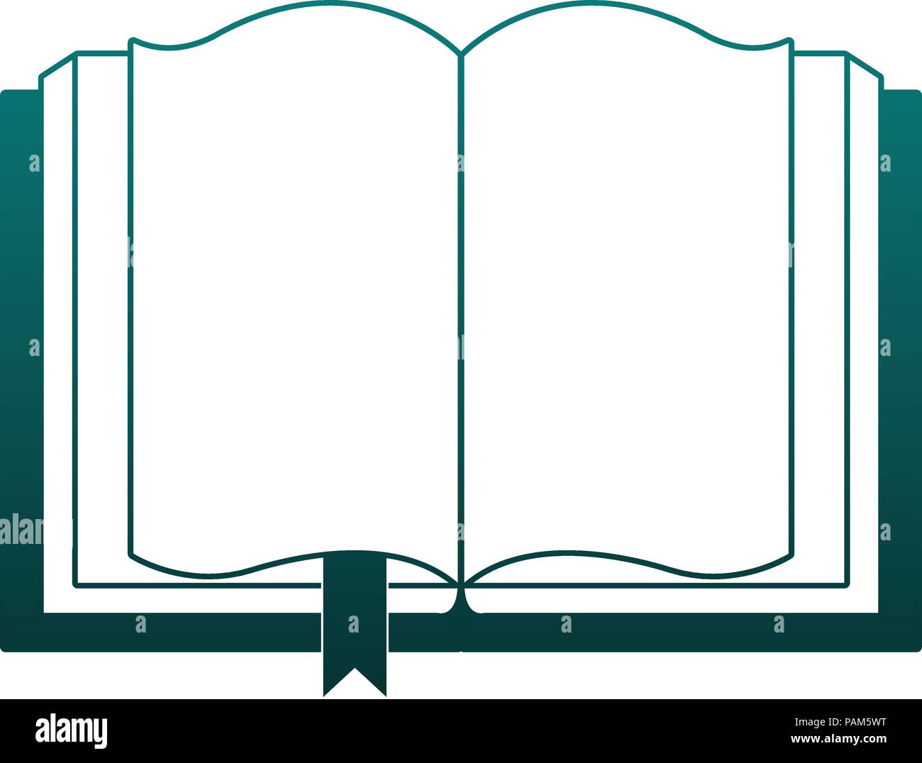 Book open isolated blue lines Stock Vector