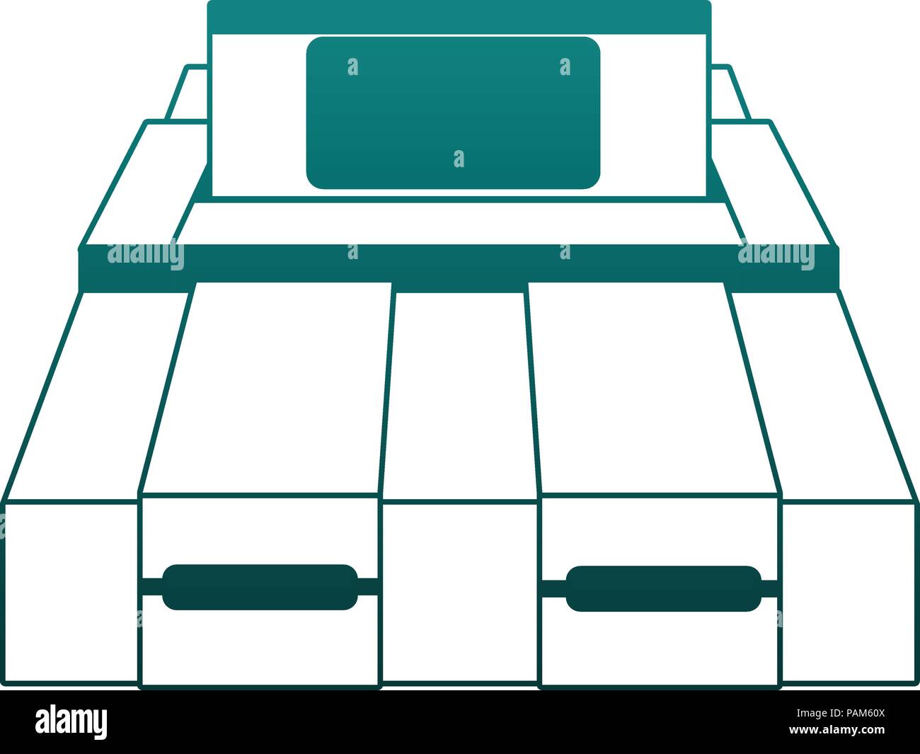 Retro videogame console blue lines Stock Vector